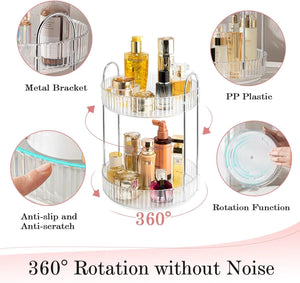Rotating Makeup Organizer, 360° Spinning Makeup Storage Holder Rack, Dresser Bathroom Organizer Countertop, Large Capacity Perfume Skincare