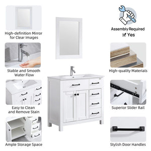 Modern Bathroom Vanity with Sink Top & Storage Cabinet