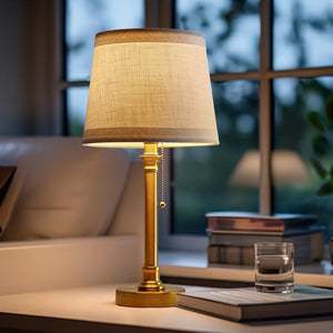19.5" Gold Modern Table Lamp for Living Room Bedroom Nightstands Bedside Lamps Metal