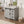Farmhouse Bathroom Vanity with Ceramic Top and Sliding Barn Door Sink Cabinet, Rustic Single Sink Vanity