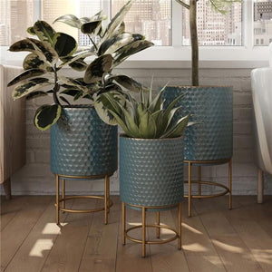 modern metal planters set of 3