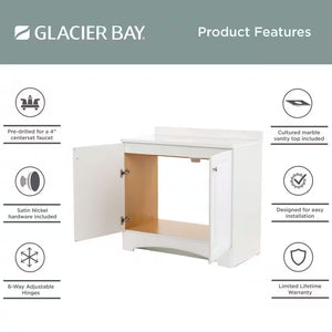 Single Sink Bath Vanity with Cultured Marble Top