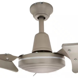 Industrial 60 In. Indoor/Outdoor Brushed Steel Ceiling Fan with Wall Control, Downrod and Powerful Reversible Motor