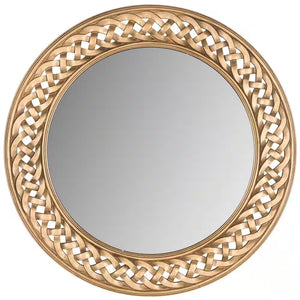 Braided Round Mirror 24 Inch Framed Wall Mirror