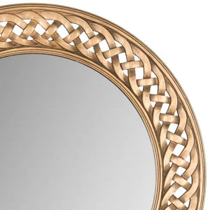 Braided Round Mirror 24 Inch Framed Wall Mirror