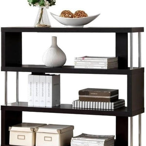 Barnes 3-Shelf Modern Bookcase, Dark Brown