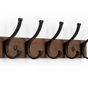 1 Pack Coat Rack Wall Mount, Wood Wall Hooks for Hanging, Wooden Coat Hooks Wall Mount, Entryway Hat Rack Wall Hanger Hooks for Hanging Coat Bag and Towel