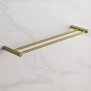 23.62-Inch Modern Wall Mounted Bathroom Towel Bar Stainless Steel Bath Accessory Double Towel Bar in Gold