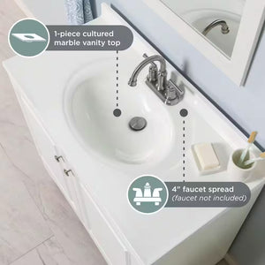 Single Sink Bath Vanity with Cultured Marble Top