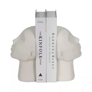 white resin sculptural bookends set of 2