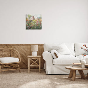 Flower Barn Canvas Wall Art Rural Barn Floral Print