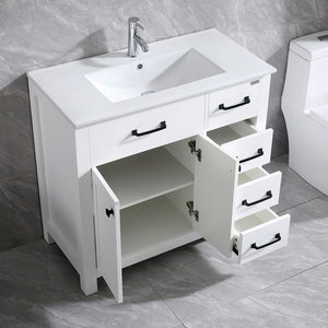 Modern Bathroom Vanity with Sink Top & Storage Cabinet