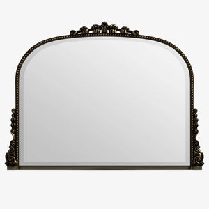 Vintage Arched Wall Mirror 36x27 Antique Bronze Decor