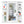 Wooden Bathroom Medicine Cabinet with Mirror Door & 8 Shelves, Wall Mounted Storage Organizer, White