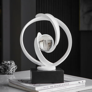 Modern White Statue Decor for Living Room, Abstract Art Sculptures Home Décor Accents for Coffee Table TV Stand Bookshelf, Resin Decorations for Dining Room Office Bedroom