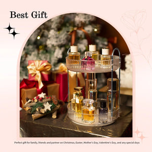 Rotating Makeup Organizer, 360° Spinning Makeup Storage Holder Rack, Dresser Bathroom Organizer Countertop, Large Capacity Perfume Skincare