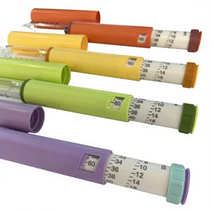 5Pcs Colorful 60U Reusable Peptide Injection Pen with Portable Case, Adjustable Dose Magic Pen Fits 3ml Glass Cartridge