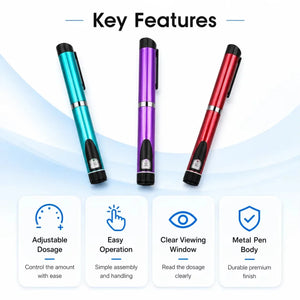 Precise V3 Injection Pen Set Peptide Pen Dose Control 60IU-3ml Cartridge bottle,Injector pen,4mm Nibs,Pen Bag For Diabetics
