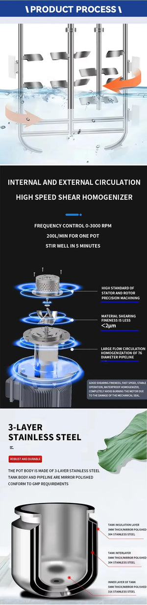 customized Intelligent Homogenizing Mixer Vacuum Emulsifying Equipment High Efficiency for Various Skin Care Products