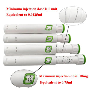 20Pack Eco-Friendly 0-2.5-5-7.5-10mg Plastic Disposable Injection Pen 60U Peptide Pen Magic Pen Compatible with 3ml Cartridge