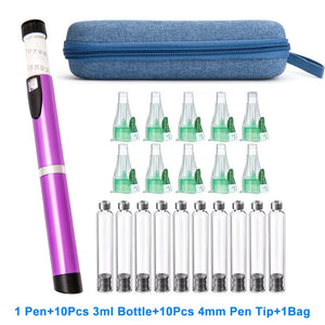 Precise V3 Injection Pen Set Peptide Pen Dose Control 60IU-3ml Cartridge bottle,Injector pen,4mm Nibs,Pen Bag For Diabetics