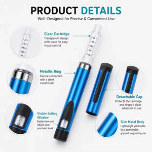 Precise V3 Injection Pen Set Peptide Pen Dose Control 60IU-3ml Cartridge bottle,Injector pen,4mm Nibs,Pen Bag For Diabetics