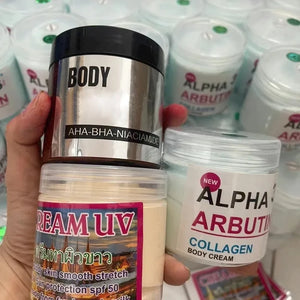 Alpha Arbutin 3 Plus Collagen Bright White Body Set Reduces Dark Skin Blemishes Nourish Moisturize Firms Smooth And Fair Skin
