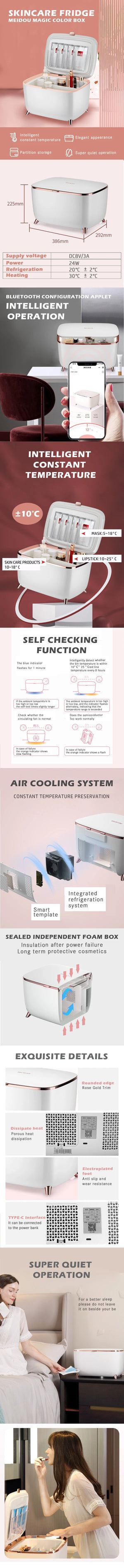 Low-noise application control beauty refrigerator Smart refrigerator is suitable for electric skin care products