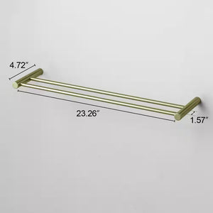 23.62-Inch Modern Wall Mounted Bathroom Towel Bar Stainless Steel Bath Accessory Double Towel Bar in Gold