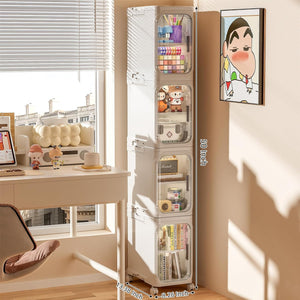 narrow bathroom storage cabinet with wheels