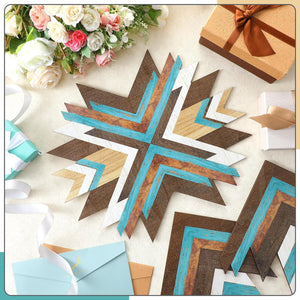 3 Pcs Wooden Western Aztec Wall Decor Southwestern Native American Decor Boho Modern Abstract Art Prints American Boho Bathroom Bedroom Living Room Rustic Home Decoration(Blue)